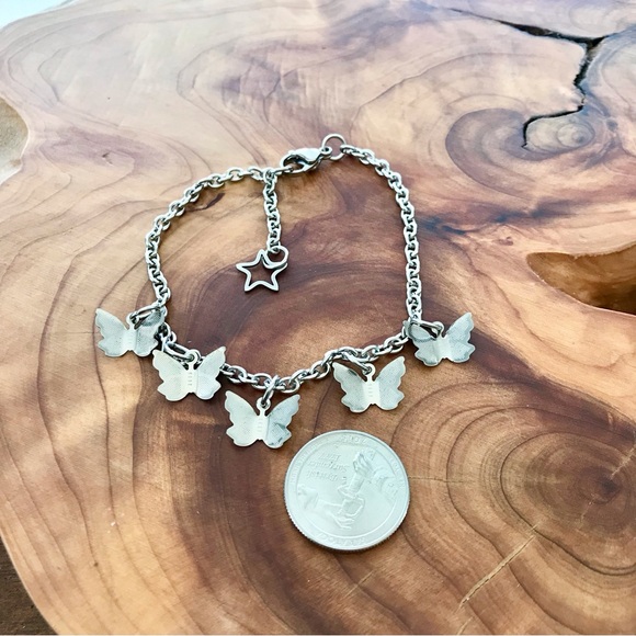 🆕 Butterflies and Stars Anklet Stainless Steel - Picture 2 of 4